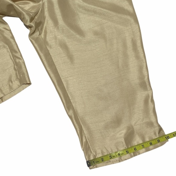 MAGGIE Sweet Champagne Colored Short Sleeve Satin Pajama Top & Bottom Set - Picture 11 of 13